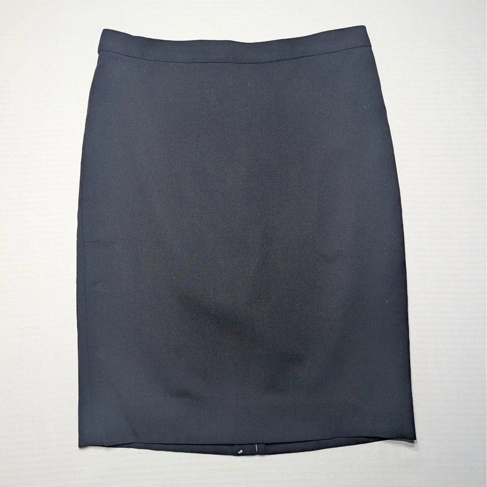 J.Crew Women‎ Italian Wool Blend Pencil Skirt 4 Black
